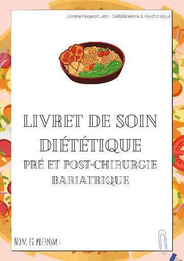 [Livret de soin Chir pre/postFR] Livret de soin Chirurgie Bariatrique en format ebook en Français